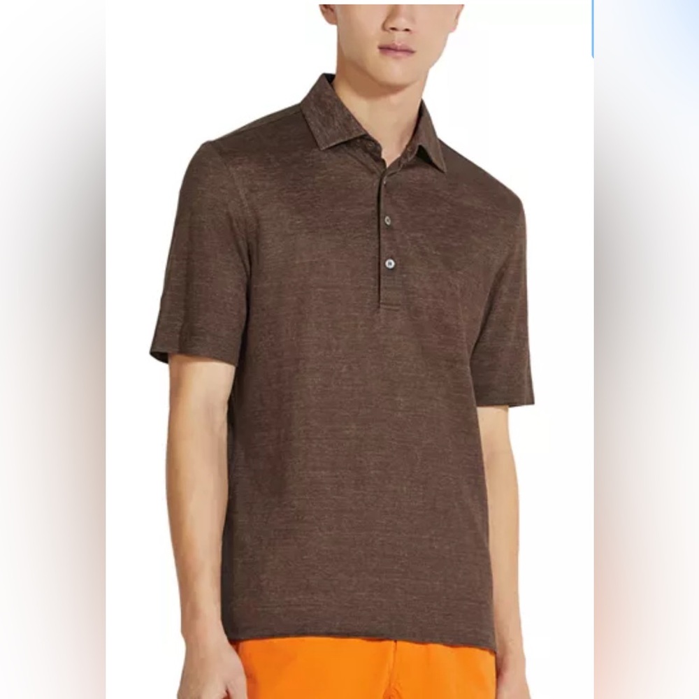 NWT Zegna Linen Polo size M